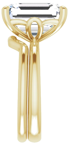 10K Yellow 12x10 mm Emerald Solitaire Engagement Ring Mounting (9)