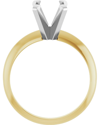 14K Yellow White 8x6 mm Emerald Solitaire Engagement Ring Mounting (2)