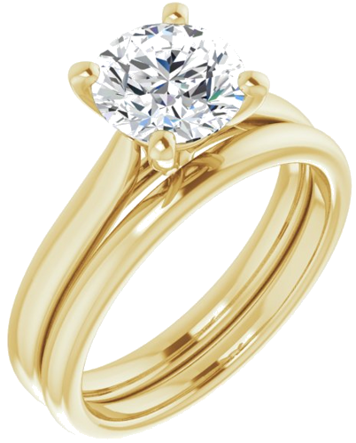 Sužadėtuvių Žiedas „Solitaire“ 585 Geltonojo Aukso Round 7.4mm (6)