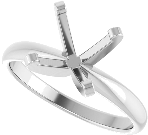 14K White 8.7-9.2 mm Round Solitaire Engagement Ring Mounting (5)