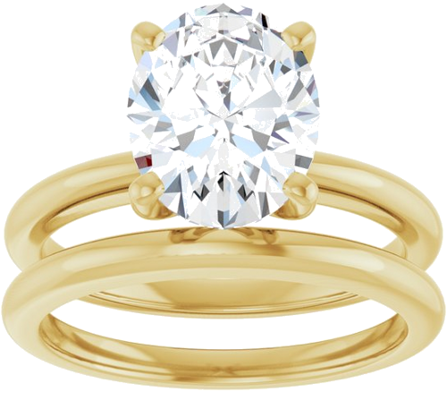 Sužadėtuvių Žiedas „Solitaire“ 585 Geltonojo Aukso Oval 10mm x 8mm (8)