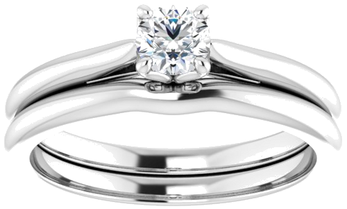 Sužadėtuvių Žiedas „Solitaire“ 750 Baltojo Aukso Round 4.1mm (8)