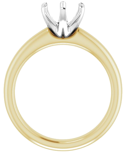 Sužadėtuvių Žiedas „Solitaire“ 750 Geltonojo Aukso Ir 950 Platinos Round 7.4mm (2)