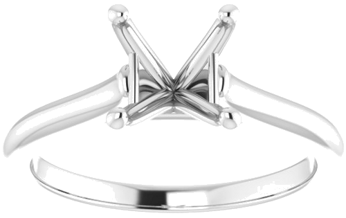 14K X1 White 5.5 mm Square Solitaire Engagement Ring Mounting (3)