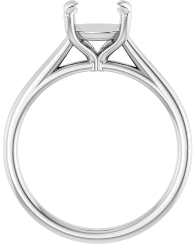 14K White  7 mm Cushion Solitaire Engagement Ring Mounting (2)