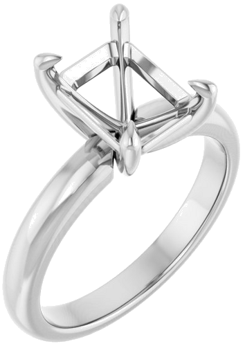 Sužadėtuvių Žiedas „Solitaire“ 585 Baltojo Aukso Emerald 9mm x 7mm (1)