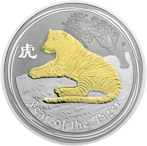 1 oz Годината на тигъра 2010 (Lunar II) Австралия Сребърна монета (1)