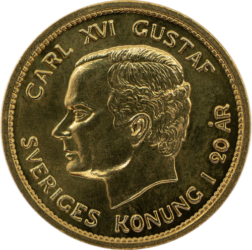 1000 kronų Carl XVI Gustaf 20 valdymo metų 1993 Švedija auksinė moneta (1)