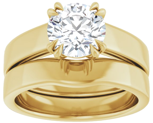 14K Yellow 7.4 mm Round Engagement Ring Mounting (8)