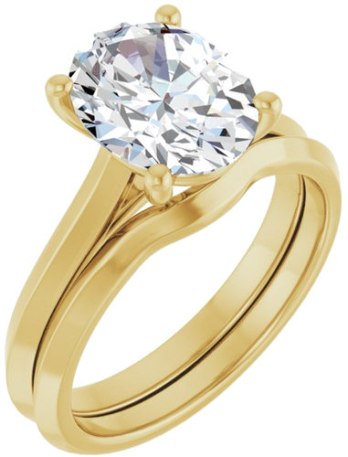 14K Yellow 10x8 mm Oval Solitaire Engagement Ring Mounting (6)