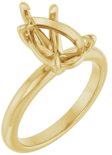 14K Yellow 12x8 mm Pear Solitaire Engagement Ring Mounting (1)