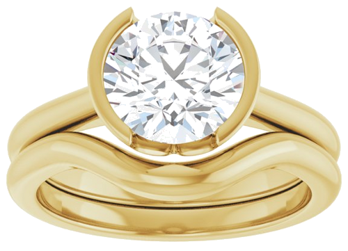 14K Yellow 8 mm Round Solitaire Engagement Ring Mounting (8)