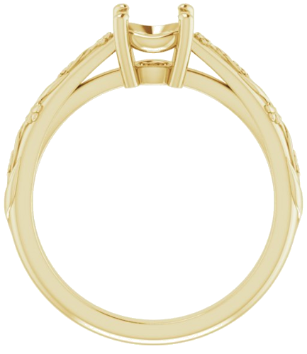 14K Yellow 6 mm Round Solitaire Engagement Ring Mounting (2)