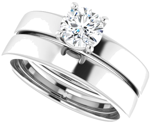 14K White 5.5 mm Round Solitaire Engagement Ring Mounting (10)