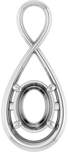 Pakabukas „Infinity-Inspired Solitaire“ 14k white gold Oval 10mm x 8mm (1)