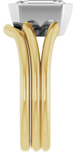 18K Yellow   White 9x7 mm Emerald Engagement Ring Mounting (9)