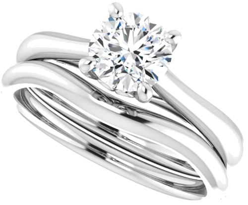 14K White  6 mm Round Solitaire Engagement Ring Mounting (10)