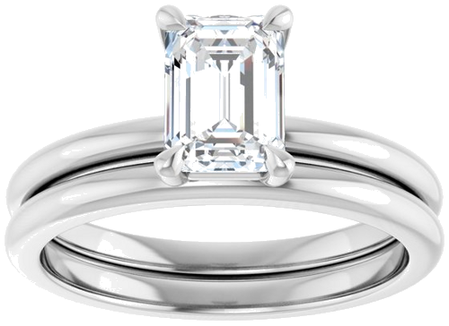 14K White 7x5 mm Emerald Solitaire Engagement Ring Mounting (8)