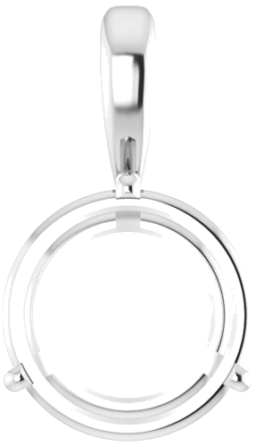 Platinum 12 mm Round  3-Prong Pendant Mounting (1)