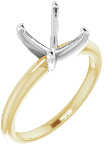 14K Yellow   White  8.8 mm Round Solitaire Engagement Ring Mounting (1)
