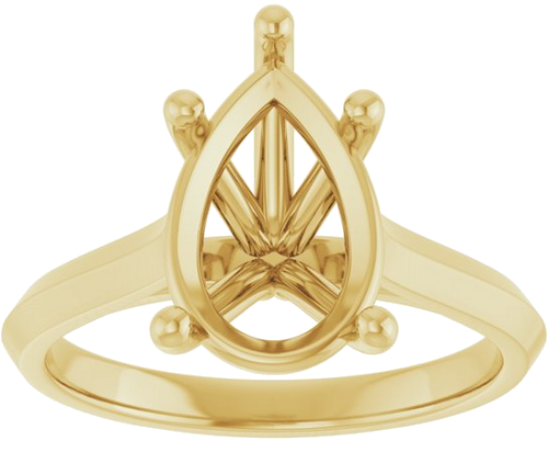 Sužadėtuvių Žiedas „Solitaire“ 585 Geltonojo Aukso Pear Shape 12mm x 8mm (3)