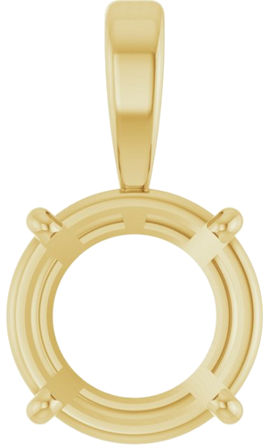 14K Yellow 9.5 mm Round 4-Prong Pendant Mounting (1)