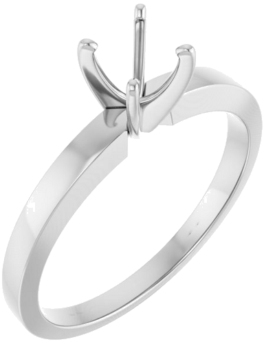 Sužadėtuvių Žiedas „Solitaire“ 585 Baltojo Aukso Round 5mm x 5.3mm (1)