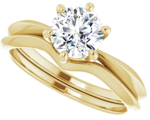 14K Yellow 6.5 mm Round 6-Prong Engagement Ring Mounting (10)