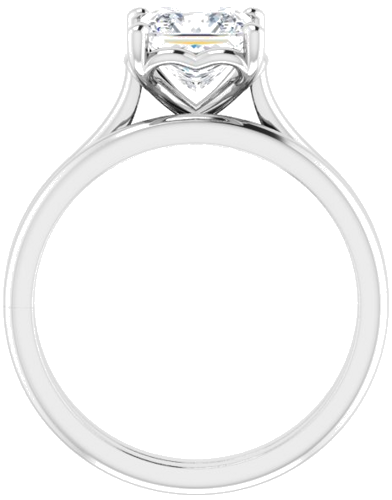 Platinum  6 mm Square Solitaire Engagement Ring Mounting (7)
