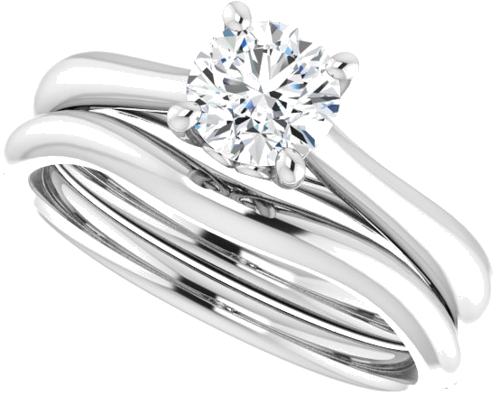 Platinum  5.5 mm Round Solitaire Engagement Ring Mounting (10)