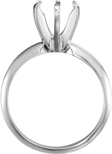 14K White 7.3-7.7 mm Round Pre-Notched 6-Prong Solitaire Ring Mounting (2)