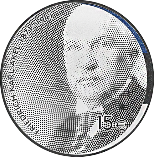 2021 Estija Friedrich Karl Akel 15 eurų sidabrinė moneta (1)