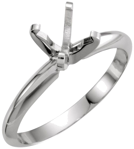 Sužadėtuvių Žiedas „Pre-Notched Solitaire“ 585 Baltojo Aukso Round 5.4mm x 5.7mm (1)