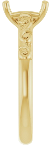 Sužadėtuvių Žiedas „Solitaire“ 585 Geltonojo Aukso Emerald 7mm x 5mm (3)