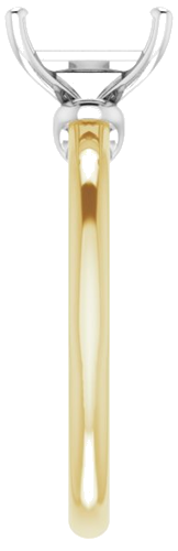 14K Yellow   White  7.5 mm Square Solitaire Engagement Ring Mounting (4)