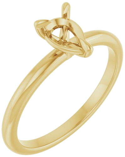14K Yellow  7x5 mm Pear Solitaire Engagement Ring Mounting (1)