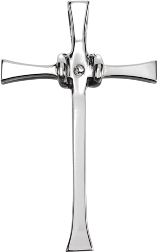 14K White 2.4 mm Round Cross Pendant Mounting (1)