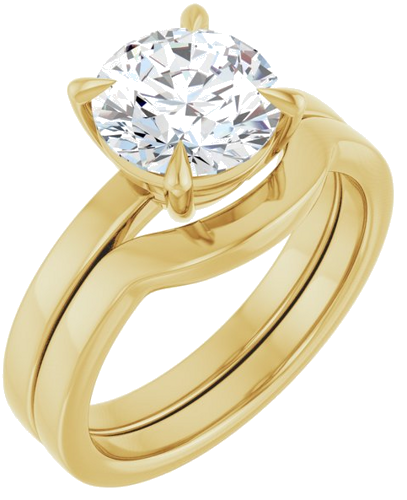 14K Yellow 8.2 mm Round Solitaire Engagement Ring Mounting (6)