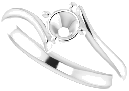 Sužadėtuvių Žiedas „Solitaire“ 585 Baltojo Aukso Round 4.8mm (5)