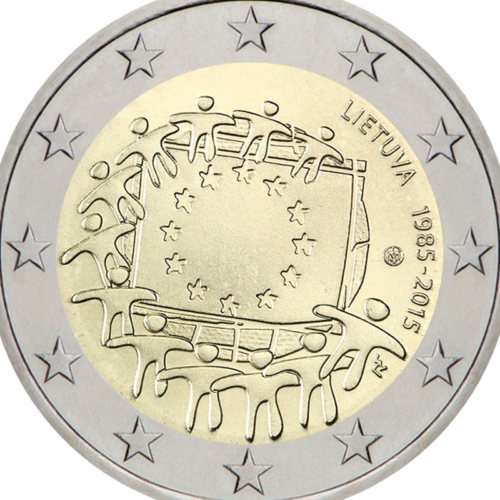 2015 Lithuania European flag 2 euro coin (2)