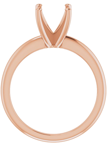14K Rose  6 mm Square Solitaire Engagement Ring Mounting (2)