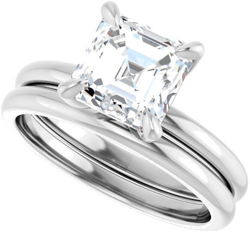 Sužadėtuvių Žiedas „Solitaire“ 585 Baltojo Aukso Asscher 7mm (10)