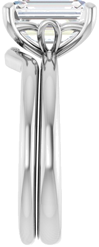 14K White 9x7 mm Emerald Solitaire Engagement Ring Mounting (9)