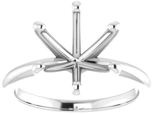 14K White  10 mm Round Solitaire Engagement Ring Mounting (3)