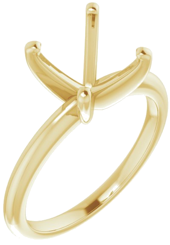 14K Yellow  9.4 mm Round Solitaire Engagement Ring Mounting (1)