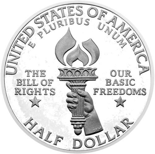 1/2 Dollar 1993 Bill of Rights USA Silver Proof Coin (2)