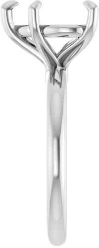 14K White 10x10 mm Heart Solitaire Engagement Ring Mounting (4)