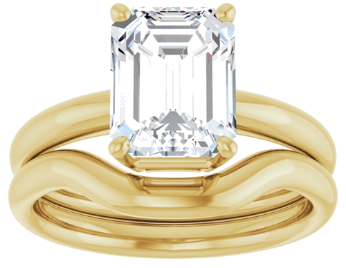 Sužadėtuvių Žiedas „Solitaire“ 585 Geltonojo Aukso Emerald 9mm x 7mm (8)