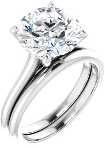 Sužadėtuvių Žiedas „Solitaire“ 585 Baltojo Aukso Round 10mm (6)