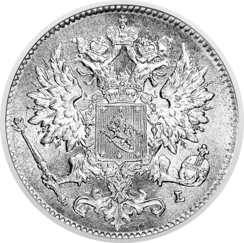 25 Pennia (1865-1917) Somijas sudraba monēta (2)